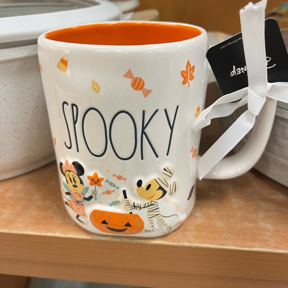 Rae Dunn Spooky Mug - White and Orange Disney Mickey Halloween